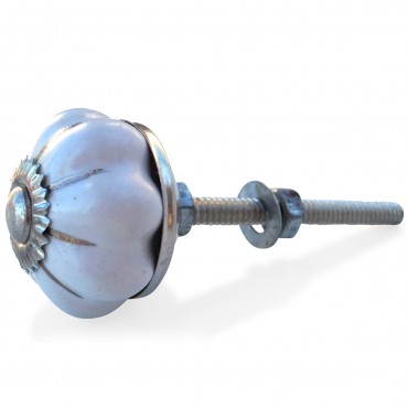 Bouton de Meuble Uni céramique Blanc