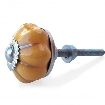 Bouton de Meuble Uni porcelaine Jaune