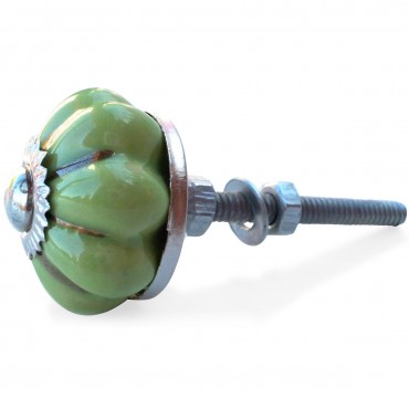 Plain Spring Green Pumpkin Knob