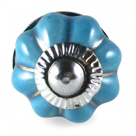 Bouton de Meuble Uni céramique Bleu