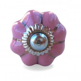 Bouton de Meuble Uni céramique Rose