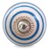 Bouton de Meuble céramique Blanc Spirale Bleue