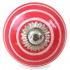 Bouton de Meuble porcelaine  Rouge Spirale Blanche