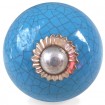 Bouton de Meuble Craquelé Bleu