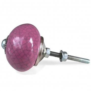 Pink Crackle Glaze Knob