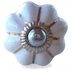 Bouton de Meuble porcelaine Blanc vintage