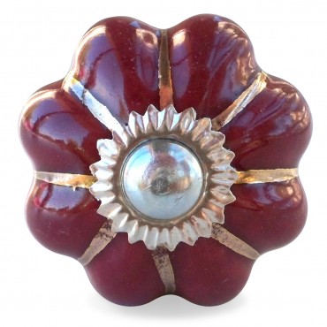 Plain Burgundy Pumpkin Knob