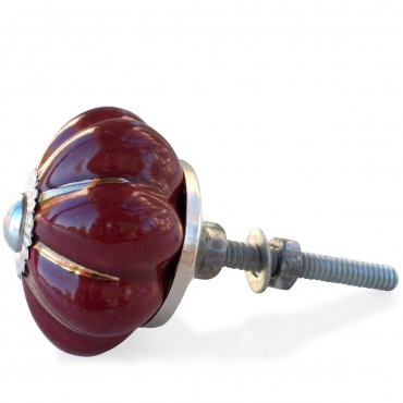 Plain Burgundy Pumpkin Knob
