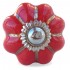 Bouton de Meuble Uni Rouge