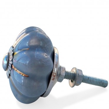 Plain Light Grey Pumpkin Knob