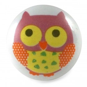 Bouton de Meuble Chouette Rose