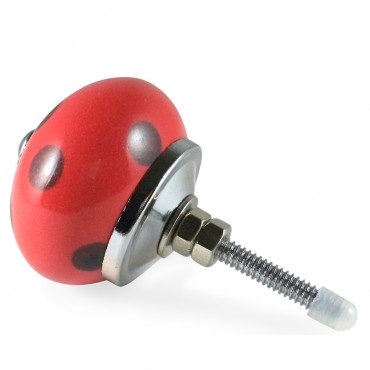 Red and Grey Polka Dot Knob
