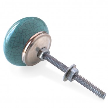 Bouton de Meuble Craquelé Turquoise