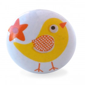 Bouton de Meuble Oiseau Jaune