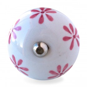 Poignée-bouton Rond En Porcelaine - Ganzoo - Lot De 4 Boutons - Multicolore - Rouge