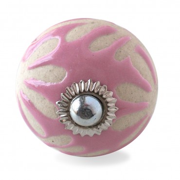 Pink and Cream Garland Knob