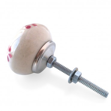 Cream and Pink Dots Knob