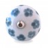 Bouton de Meuble Blanc Fleur Gris
