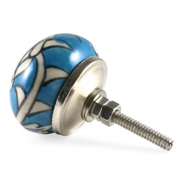 Cream and Blue Cyclades Knob