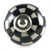 Cream and Black Checkered Knob