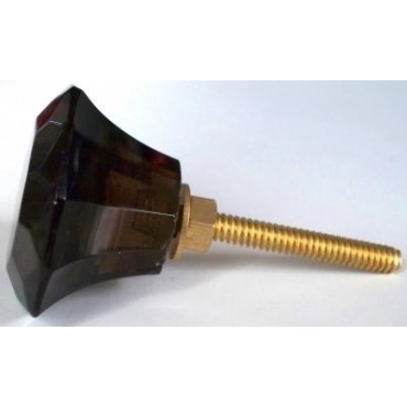 Bouton de Meuble Cabochon Verre Marron