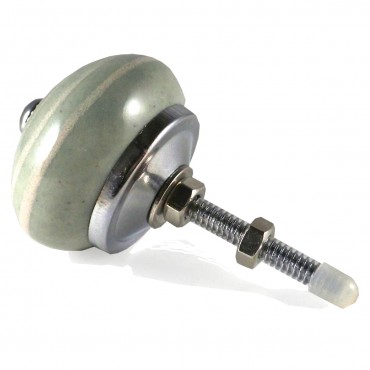 Bouton de Meuble Taupe Spirale Crème