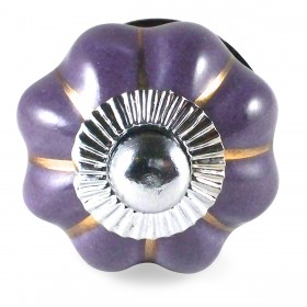 Bouton de Meuble Uni Citrouille Mauve
