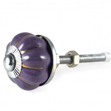 Bouton de Meuble Uni Citrouille Mauve