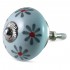 Turquoise and Red Daisy Knob