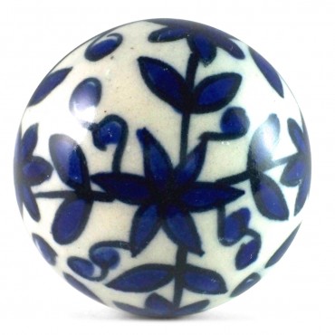 Cream and Blue Ispahan Knob