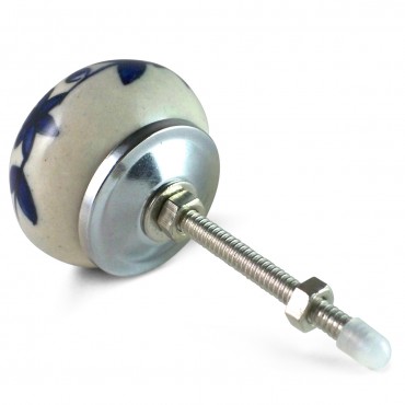 Cream and Blue Ispahan Knob