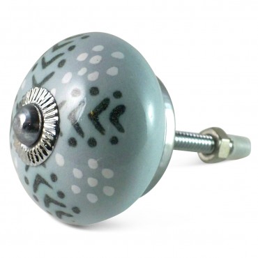 Bouton de Meuble Géométrique Gris