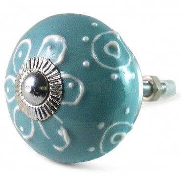 Grey and White Petal Knob