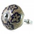 Beige and Blue Flowers Marble Knob