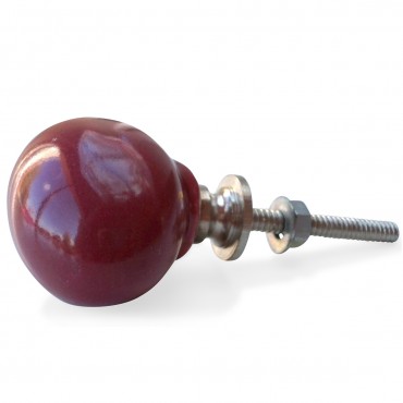 Bouton de Meuble Uni Olive Bordeaux