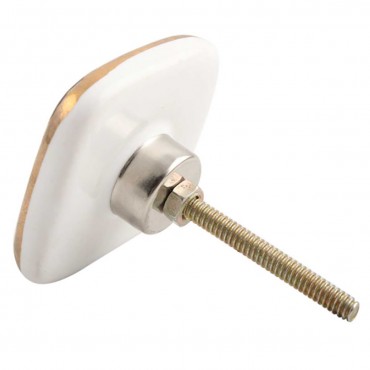 Bouton de Meuble Art Déco Crème et Noir