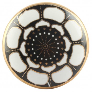 Black and Gold Lotus Knob