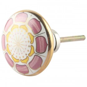 Pink and Gold Lotus Knob
