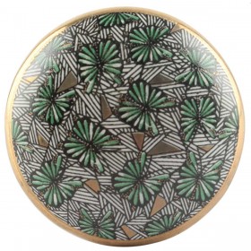 Green and Gold Fan Knob