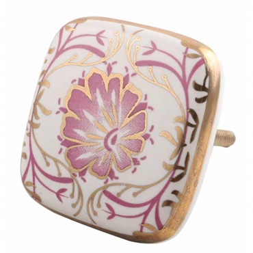 Peony White Porcelain Knob