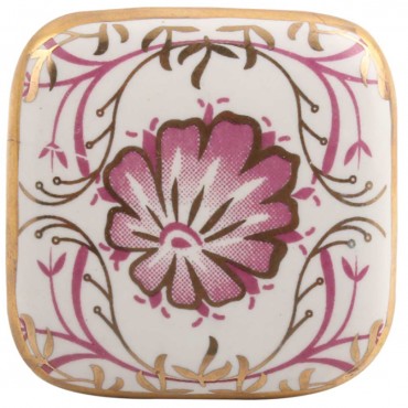 Peony White Porcelain Knob