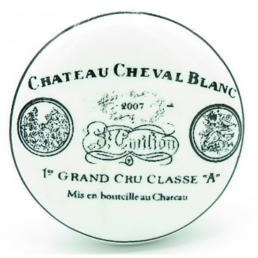 Bouton de Meuble en Porcelaine Cheval Blanc