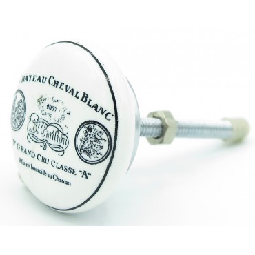 Bouton de Meuble en Porcelaine Cheval Blanc
