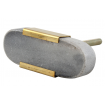 Grey and Gold Oval Stone Knob