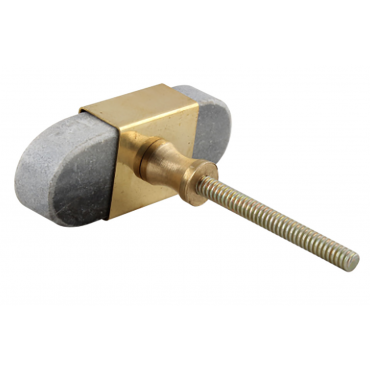 bouton de meuble pierre grise ovale 1/boutonsdemeubles.com