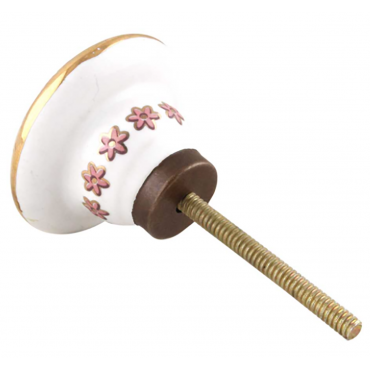 bouton de meuble mésanges gris et rose  - boutonsdemeubles.com