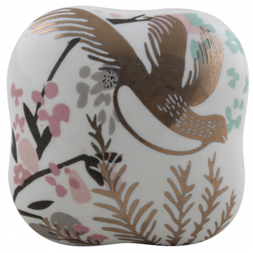 Golden Bird Porcelain Knob