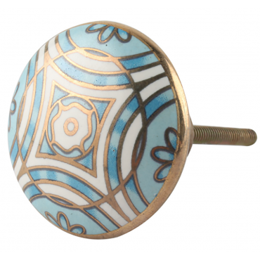 bouton de meuble art deco turquoise - boutonsdemeubles.com