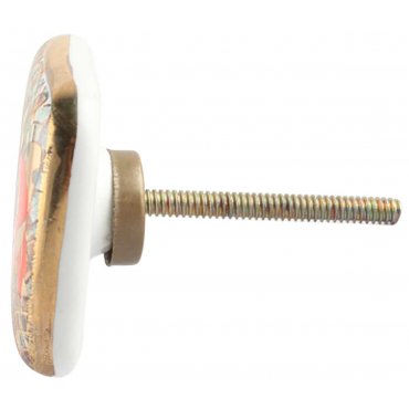 Bouton de Meuble Porcelaine Art Déco Porcelaine Poisson Rouge boutonsdemeubles.com