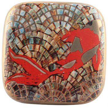 Bouton de Meuble Porcelaine Art Déco Porcelaine Poisson Rouge boutonsdemeubles.com